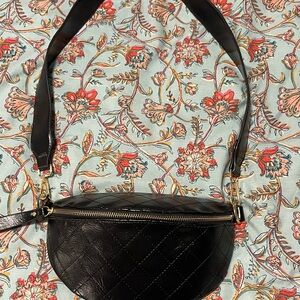 Black Quilted Leather Crossbody Bag